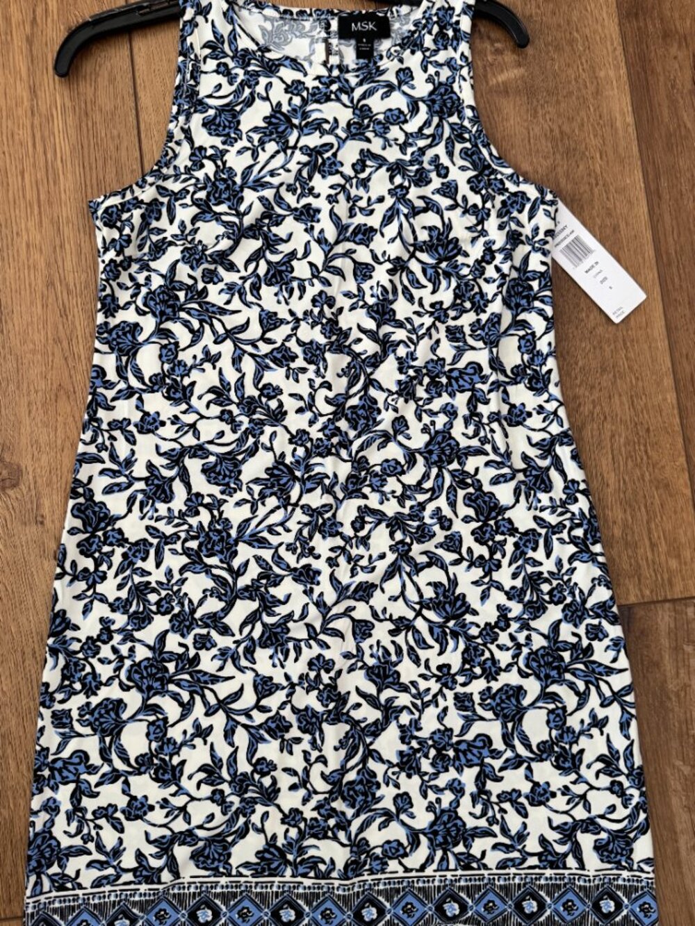 MSK Women’s Mixed-Print Keyhole-Back Shift Dress Size Small NWT